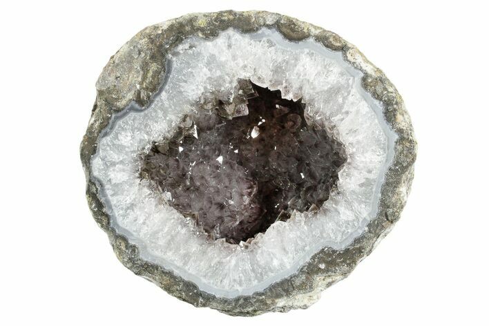Las Choyas Coconut Geode Half with Smoky Amethyst - Mexico #348468